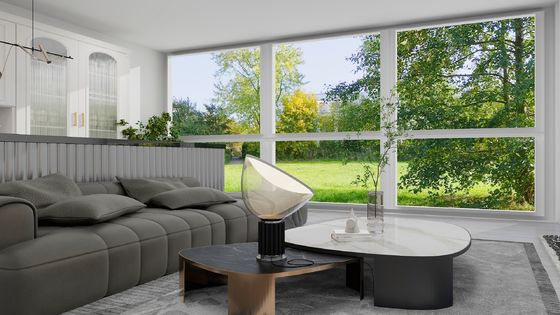 Remplacement de vitres en aluminium à l'isolation acoustique de style français ouverture horizontale