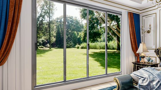 Porte en verre coulissante en aluminium à double vitrage horizontale frein thermique insonorisé