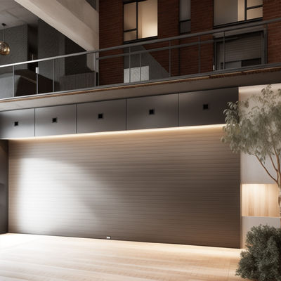 Porte roulante en aluminium moderne argentée pour bâtiments commerciaux