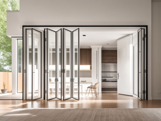 Accueil Aluminium coulissante en verre pliant fenêtre de balcon ouverte vers l'extérieur anti-vol